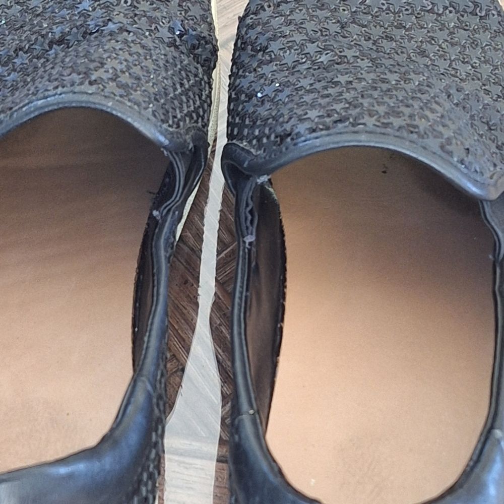 Ugg Cas Glitter Slip-On Trainer Sneakers Black Flats Star Embossed size 9 Cushy - Picture 10 of 16